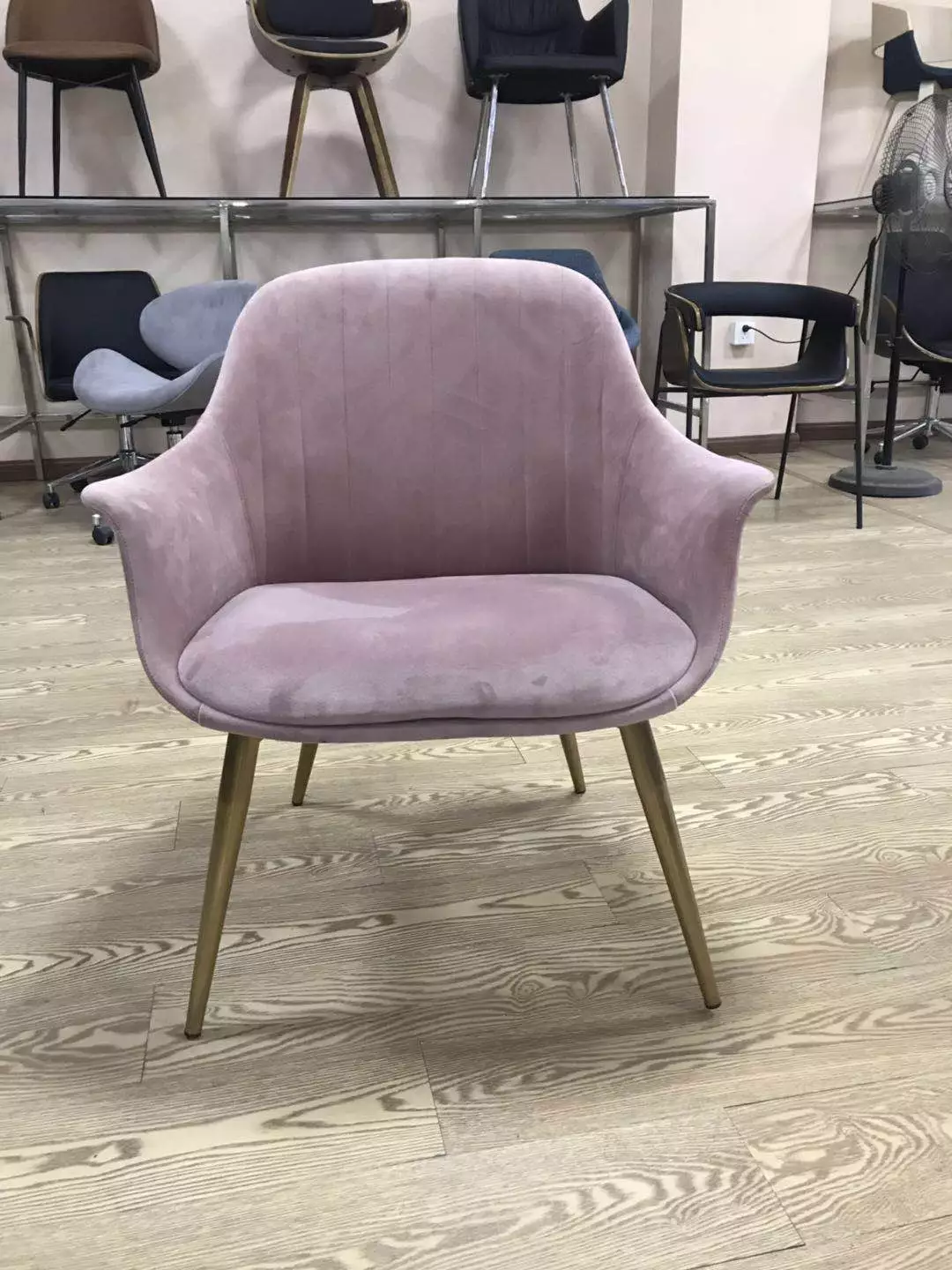 Modern Living Room Sofa Pink Velvet Lovesat Lounge Sofa Chair